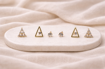 18kt gold polish earring set with crystal stone anti tranish anti allergic for girls