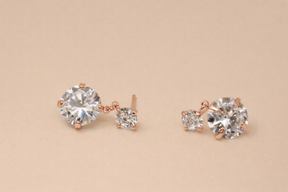 18kt gold -plated earring with swarovski stone anti tranish anti allergic for girls