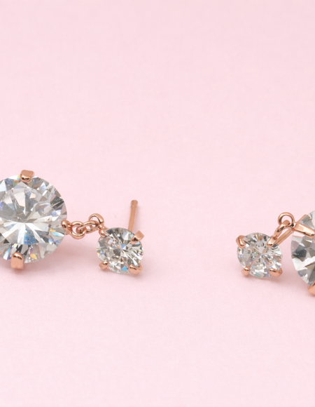 18kt gold -plated earring with swarovski stone anti tranish anti allergic for girls
