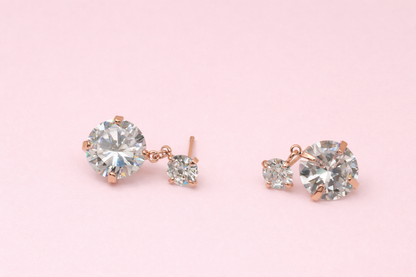 18kt gold -plated earring with swarovski stone anti tranish anti allergic for girls
