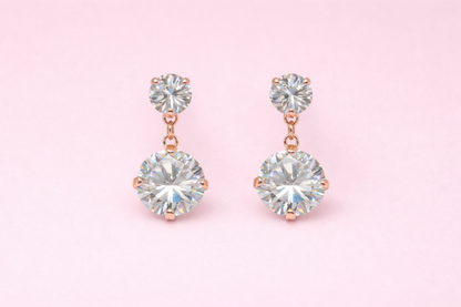 18kt gold -plated earring with swarovski stone anti tranish anti allergic for girls