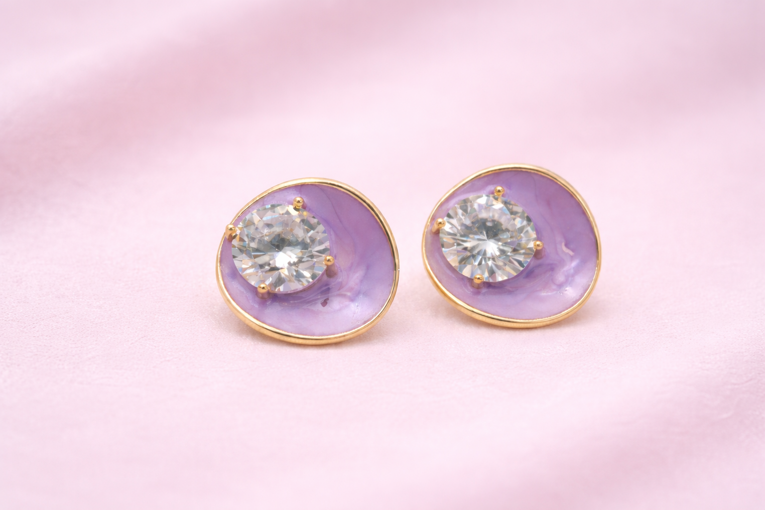 Stainless Steel Silver Polish Fancy Earring with Diamond Stone Anti-Tarnish & Anti-Allergic for Girls