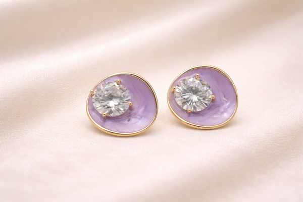 Stainless Steel Fancy Earring with Diamond Stone for Women – Silver