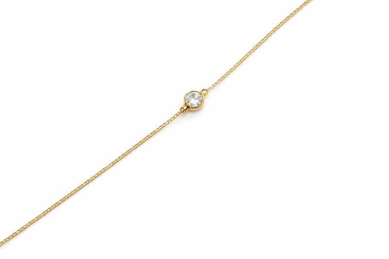 Gold Chain Bracelet with Diamond Pendant (Design 1)