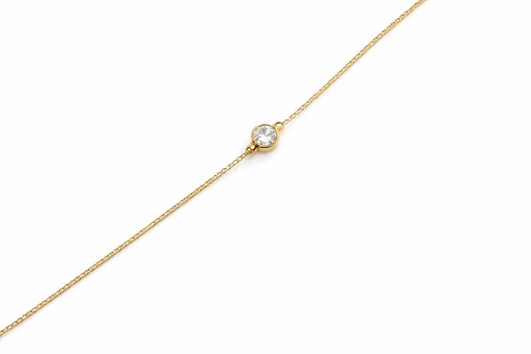 Gold Chain Bracelet with Diamond Pendant for Women (Design 1) – 18K Gold Plated