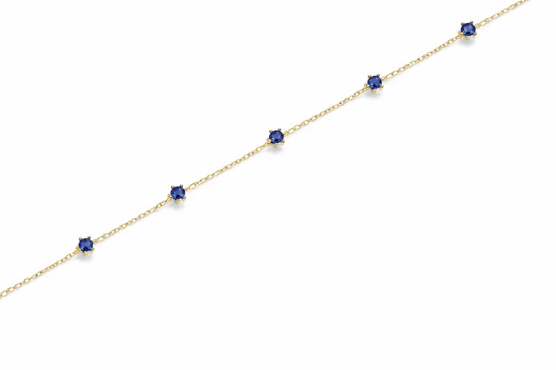 Gold Chain Bracelet with Diamond Pendant (Design 2)