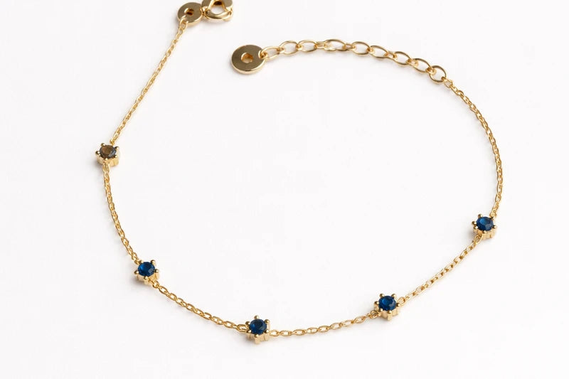 Gold Chain Bracelet with Diamond Pendant (Design 2)